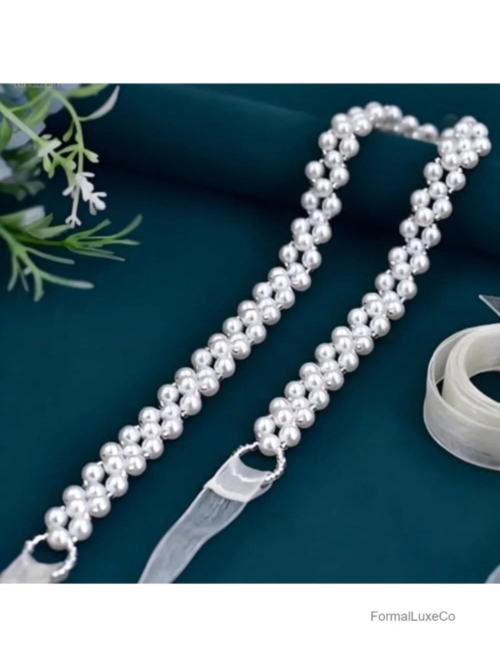 3 Pack Rhinestone Bridal Belts with Crystal Sash Pearl Wedding Belt